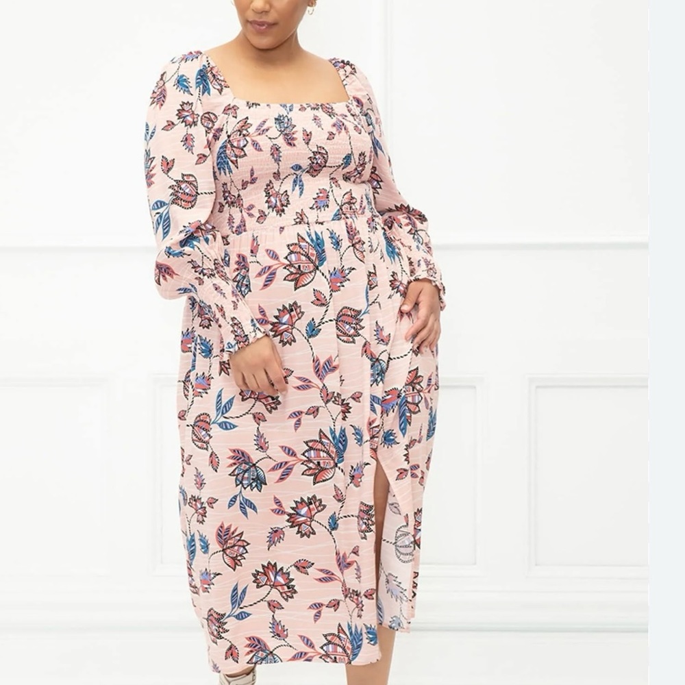 Eloquii pink floral dress Sz 14/16